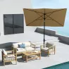 Sombrilla de Terraza Exterior 3x2 m Parasol de Terraza Exterior con Ángulo Ajustable Mástil de Aluminio y Protec... - Ogal.Es