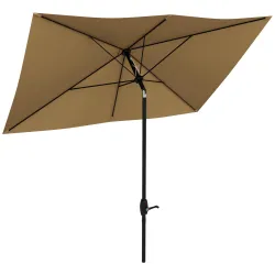 Sombrilla de Terraza Exterior 3x2 m Parasol de Terraza Exterior con Ángulo Ajustable Mástil de Aluminio y Protec... - Ogal.Es