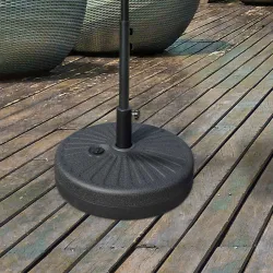 Base de Sombrilla de Jardín Rellenable de Agua 22 kg Soporte de Parasol Redondo Apto para Postes de 38mm/48mm Po... - Ogal.Es