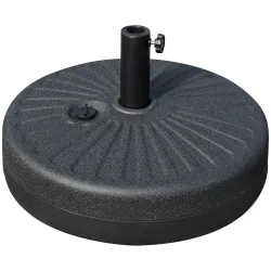 Base de Sombrilla de Jardín Rellenable de Agua 22 kg Soporte de Parasol Redondo Apto para Postes de 38mm/48mm Po... - Ogal.Es