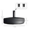 Base de Sombrilla de Jardín Rellenable de Agua 22 kg Soporte de Parasol Redondo Apto para Postes de 38mm/48mm Po... - Ogal.Es