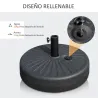 Base de Sombrilla de Jardín Rellenable de Agua 22 kg Soporte de Parasol Redondo Apto para Postes de 38mm/48mm Po... - Ogal.Es