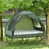 Cama Doble de Camping Plegable con Tienda de Campaña 4 en 1 Cama de Campamento Elevada con Colchón Hinchable y B... - Ogal.Es
