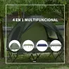 Cama Doble de Camping Plegable con Tienda de Campaña 4 en 1 Cama de Campamento Elevada con Colchón Hinchable y B... - Ogal.Es