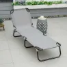 Tumbona Plegable Reclinable con Ángulo Ajustable de 5 Posiciones para Jardín Exterior Carga 120 kg 188x56x28 cm ... - Ogal.Es
