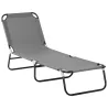 Tumbona Plegable Reclinable con Ángulo Ajustable de 5 Posiciones para Jardín Exterior Carga 120 kg 188x56x28 cm ... - Ogal.Es