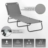 Tumbona Plegable Reclinable con Ángulo Ajustable de 5 Posiciones para Jardín Exterior Carga 120 kg 188x56x28 cm ... - Ogal.Es