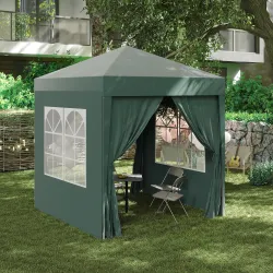 Cenador de Jardín 2x2m con 4 Paredes Laterales Tela Oxford 2 Puertas 2 Ventanas y Bolsa de Transporte Impermeabl... - Ogal.Es