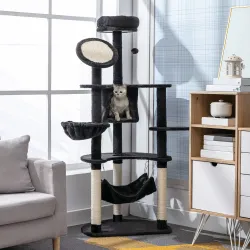 Árbol Rascador para Gatos Grande 65x50x153 cm Torre para Gatos Centro de Actividades con Múltiples Plataforma Po... - Ogal.Es