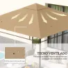 Techo de Repuesto para Cenador, 3x3 m, Cubierta de Repuesto con 8 Orificios de Drenaje, Ventilación y Protección... - Ogal.Es