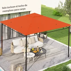 Techo de Repuesto para Cenador, 3x3 m, Cubierta de Repuesto con 8 Orificios de Drenaje, Ventilación y Protección... - Ogal.Es