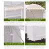 Invernadero de Túnel con Puerta Enrollable y 4 Ventanas para Cultivo Plantas Verduras 245x200x200 cm Blanco - Ogal.Es