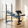 Banco de Musculación Banco de Pesas con Soporte para Barra y Respaldo Ajustable para Entrenamiento en Casa Gimna... - Ogal.Es