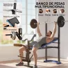 Banco de Musculación Banco de Pesas con Soporte para Barra y Respaldo Ajustable para Entrenamiento en Casa Gimna... - Ogal.Es