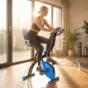 Bicicleta Estática Plegable con Respaldo 8 Niveles de Resistencia Volante Pantalla LCD Pulsómetro y Sillín Ajust... - Ogal.Es