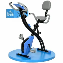 Bicicleta Estática Plegable con Respaldo 8 Niveles de Resistencia Volante Pantalla LCD Pulsómetro y Sillín Ajust... - Ogal.Es