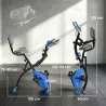 Bicicleta Estática Plegable con Respaldo 8 Niveles de Resistencia Volante Pantalla LCD Pulsómetro y Sillín Ajust... - Ogal.Es