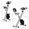 Bicicleta Estática Plegable con Respaldo 8 Niveles de Resistencia Volante Pantalla LCD Pulsómetro y Sillín Ajust... - Ogal.Es