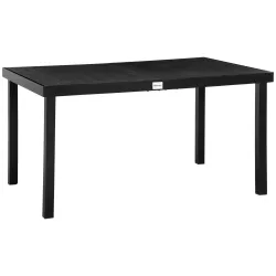 Mesa de Comedor Exterior de Aluminio, Mesa de Jardín Exterior para 6 Personas con Encimera de Listones, para Ter... - Ogal.Es