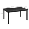 Mesa de Comedor Exterior de Aluminio, Mesa de Jardín Exterior para 6 Personas con Encimera de Listones, para Ter... - Ogal.Es