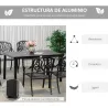 Mesa de Comedor Exterior de Aluminio, Mesa de Jardín Exterior para 6 Personas con Encimera de Listones, para Ter... - Ogal.Es