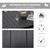 Mesa de Comedor Exterior de Aluminio, Mesa de Jardín Exterior para 6 Personas con Encimera de Listones, para Ter... - Ogal.Es