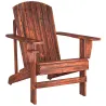 Silla Adirondack de Madera con Reposabrazos y Respaldo Alto para Terraza Balcón Exterior 72x95x93 cm Marrón - Ogal.Es