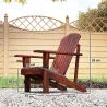 Silla Adirondack de Madera con Reposabrazos y Respaldo Alto para Terraza Balcón Exterior 72x95x93 cm Marrón - Ogal.Es
