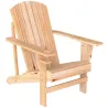 Silla Adirondack de Madera con Reposabrazos y Respaldo Alto para Terraza Balcón Exterior 72x95x93 cm Natural - Ogal.Es