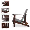 Silla Adirondack de Madera con Reposabrazos y Respaldo Alto para Terraza Balcón Exterior 72x95x93 cm Marrón - Ogal.Es
