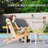 Silla Adirondack de Madera con Reposabrazos y Respaldo Alto para Terraza Balcón Exterior 72x95x93 cm Natural - Ogal.Es