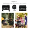 Barbacoa de Mesa a Gas Plegable con 2 Quemadores Parrilla de Gas Portátil con Tapa Acero a Carbono para Camping ... - Ogal.Es