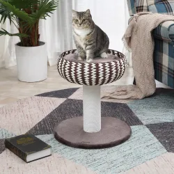 Árbol Rascador para Gatos Pequeño Altura 52 cm Torre Escalador de Gato con Cama Redonda Cojín de Felpa Suave y P... - Ogal.Es