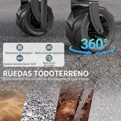 Carro de Jardín Plegable Carga 70 kg con Ruedas Delanteras Giratorias 360° y Altura del Manillar Ajustable Gris ... - Ogal.Es