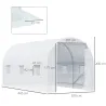 Invernadero de Túnel con Puerta Enrollable y 6 Ventanas para Cultivo Plantas Verduras 445x200x200 cm Blanco - Ogal.Es