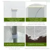 Invernadero de Túnel con Puerta Enrollable y 6 Ventanas para Cultivo Plantas Verduras 445x200x200 cm Blanco - Ogal.Es