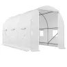 Invernadero de Túnel 3,5x2x2 m con 6 Ventanas de Malla y Puerta Enrollable con Cremallera Anti-UV Blanco - Ogal.Es