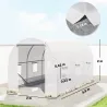 Invernadero de Túnel 3,5x2x2 m con 6 Ventanas de Malla y Puerta Enrollable con Cremallera Anti-UV Blanco - Ogal.Es