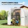 Invernadero de Túnel 3,5x2x2 m con 6 Ventanas de Malla y Puerta Enrollable con Cremallera Anti-UV Blanco - Ogal.Es