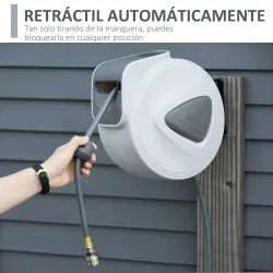 Carrete de Manguera de Aire Comprimido Automático de 10 m Conector de 1/4'' BSP Soporte para Pared Giratorio 180... - Ogal.Es