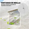 Invernadero de Túnel 3,5x2x2 m con 6 Ventanas de Malla y Puerta Enrollable con Cremallera Anti-UV Blanco - Ogal.Es