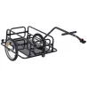 Remolque de Carga para Bicicleta Plegable con 2 Ruedas Reflectores Seguros Carga 40 kg 155x71,5x77 cm Negro - Ogal.Es