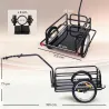 Remolque de Carga para Bicicleta Plegable con 2 Ruedas Reflectores Seguros Carga 40 kg 155x71,5x77 cm Negro - Ogal.Es