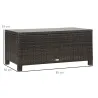Mesa Exterior Terraza de Ratán Sintético Mesa Auxiliar con Vidrio Templado para Terraza Patio Balcón 85x50x39 cm... - Ogal.Es
