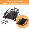 Remolque de Carga para Bicicleta Plegable con 2 Ruedas Reflectores Seguros Carga 40 kg 155x71,5x77 cm Negro - Ogal.Es