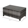 Mesa Exterior Terraza de Ratán Sintético Mesa Auxiliar con Vidrio Templado para Terraza Patio Balcón 85x50x39 cm... - Ogal.Es