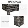 Mesa Exterior Terraza de Ratán Sintético Mesa Auxiliar con Vidrio Templado para Terraza Patio Balcón 85x50x39 cm... - Ogal.Es