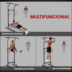 Barra de Dominadas Altura Regulable Estación de Fondos Resistente para Gimnasio en Casa Entrenamiento de Fuerza ... - Ogal.Es