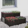 Juego de 4 Jardineras de Exterior Cuadradas Imitación a Mimbre Combinación Libre para Jardín Patio 40x40x26/44 c... - Ogal.Es