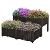 Juego de 4 Jardineras de Exterior Cuadradas Imitación a Mimbre Combinación Libre para Jardín Patio 40x40x26/44 c... - Ogal.Es